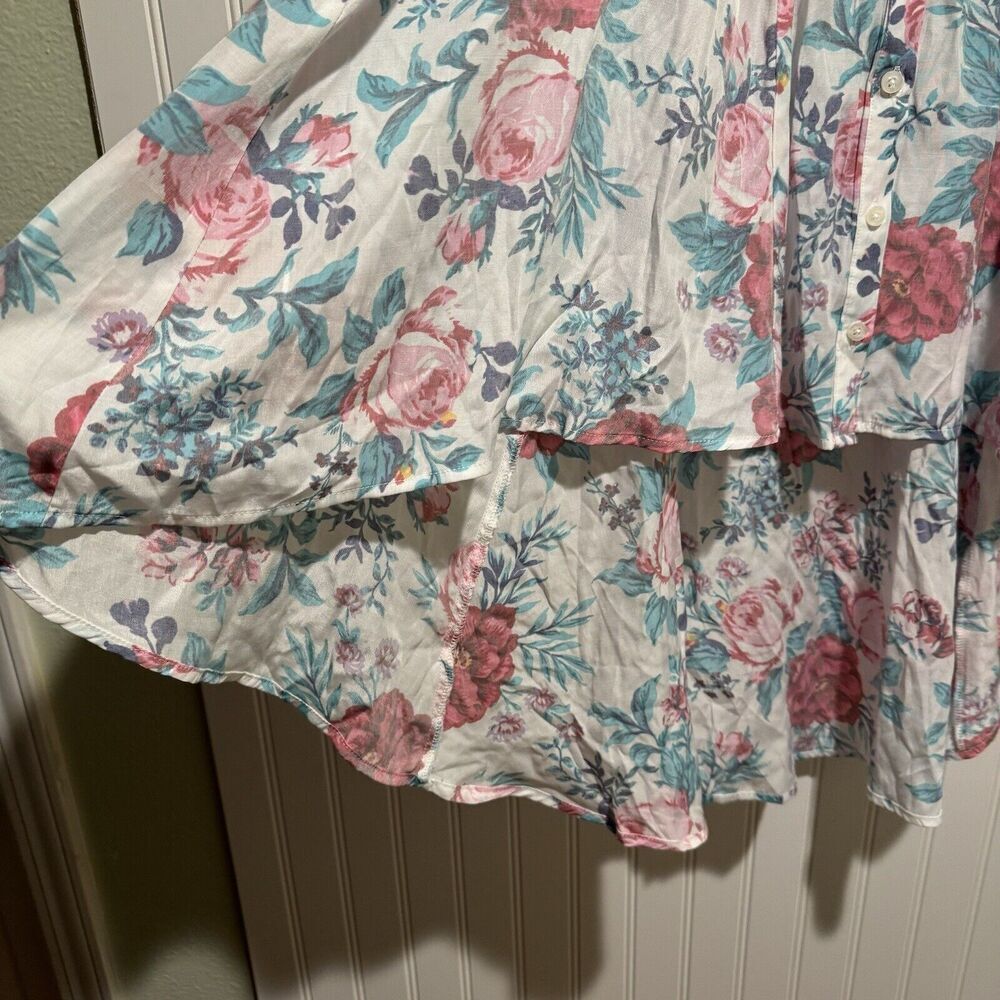 Torrid Babydoll Poplin Button Front Shirt Flowy Floral Summery Sleeveless 2X - Picture 4 of 7